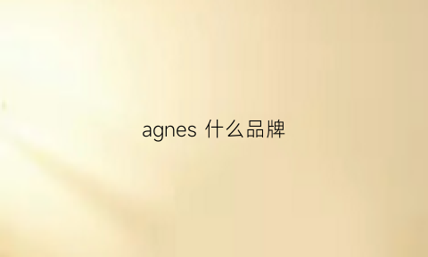 agnes什么品牌(agn是什么牌子)